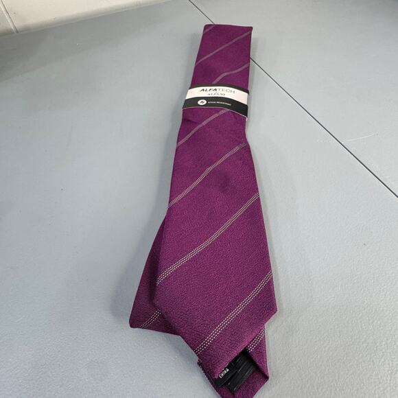 ALFANI ALFATECH Mens Necktie Louise Stripe Fusion Stain Resistant New - Picture 3 of 9